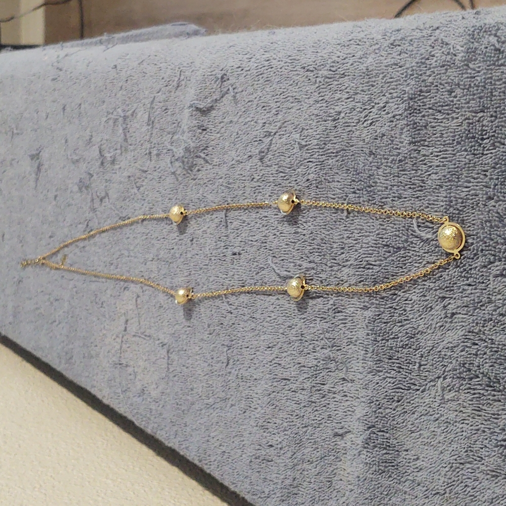 Five Rotating Globes 19" Chain  Stunning Gold Tone Necklace